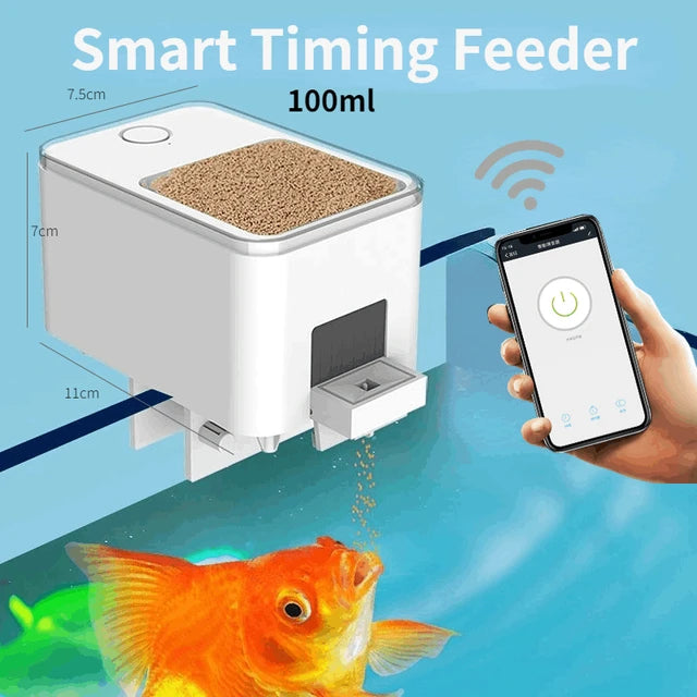 Automatic Aquarium Fish Tank Feeder Timing/Wifi Wireless Smart Phone 100ML