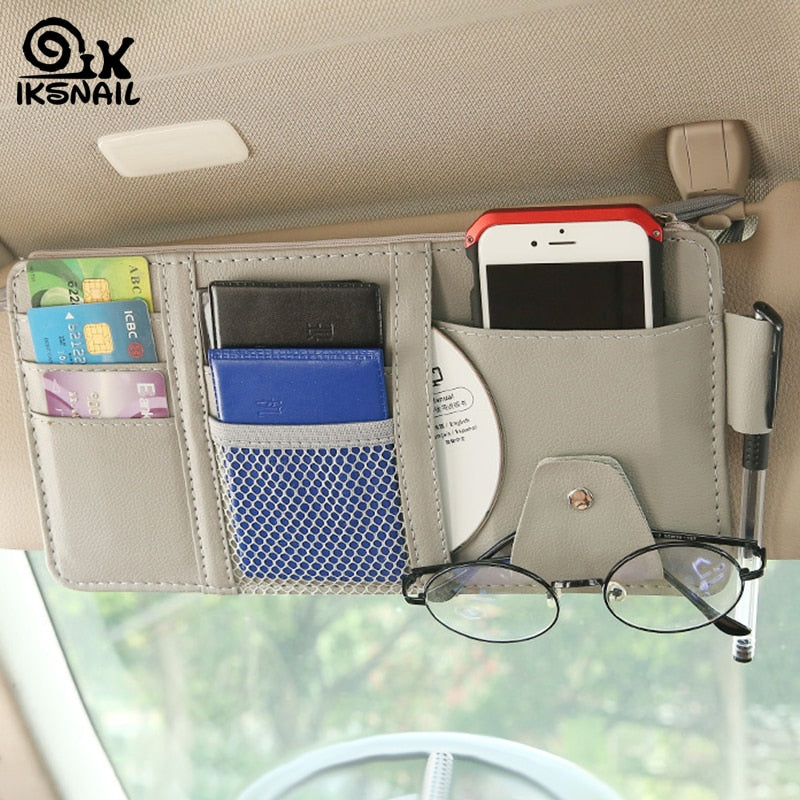 Car Visor Organizer Bill Pen Card CD Holder Sunglasses Clip