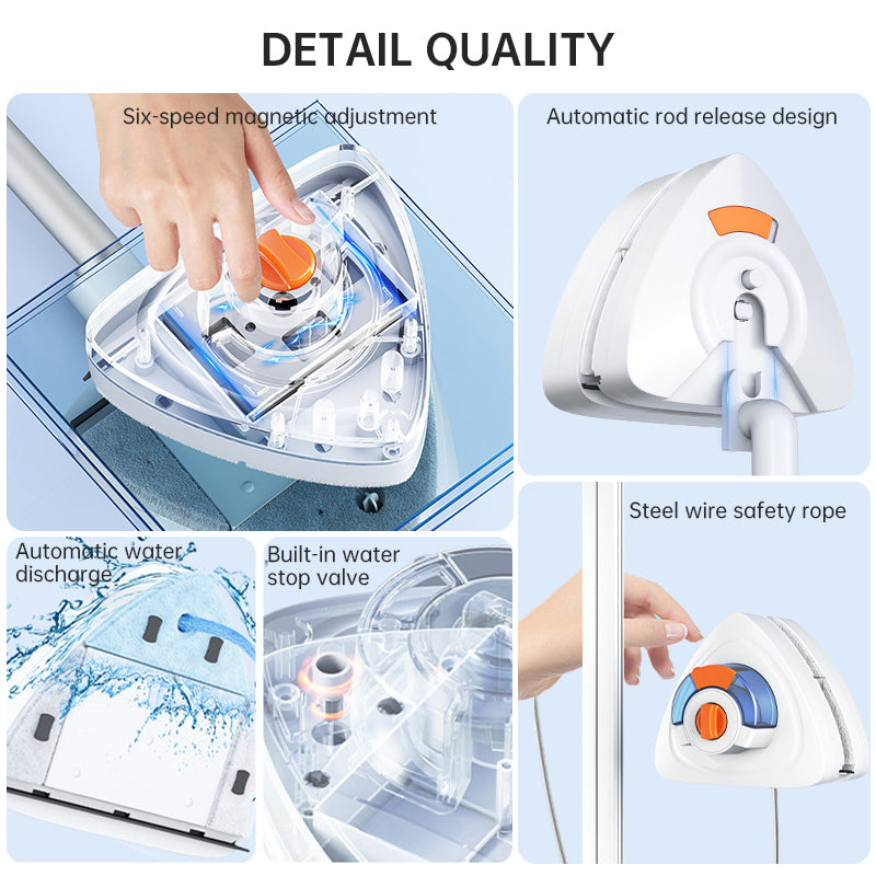 Magnetic Glass Cleaner Extended Pole Double Sided with Rod (8-40mm)