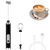 Portable Rechargeable Electric Milk Frother Handheld for Coffee, Black