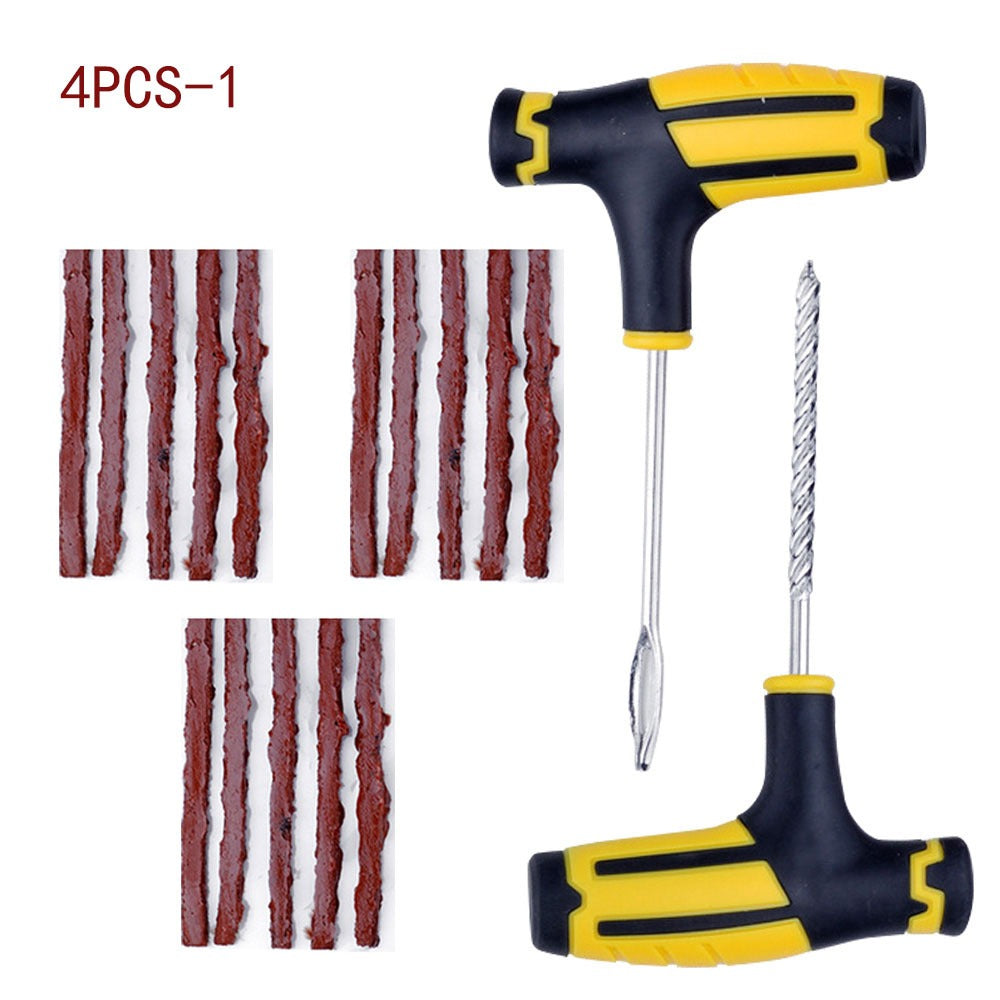 Car Vacuum Tire Repair Tool Set with Rubber Strips