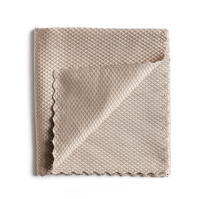 Fish Scale Dishcloth Absorbent 2 Pieces, Lint-Free & Streak-Free Cleaning for Kitchens, Khaki