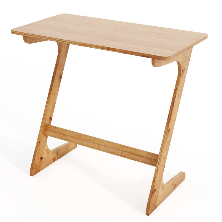 Bamboo Z Shaped Sofa Side Table (Natural)