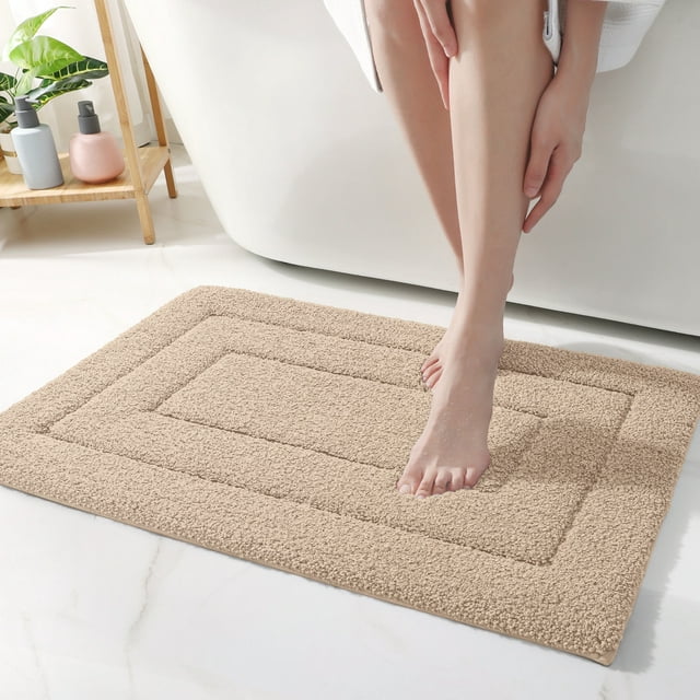 Bathroom Rugs Mat Soft Absorbent Bath Rug, Beige (20"x32")