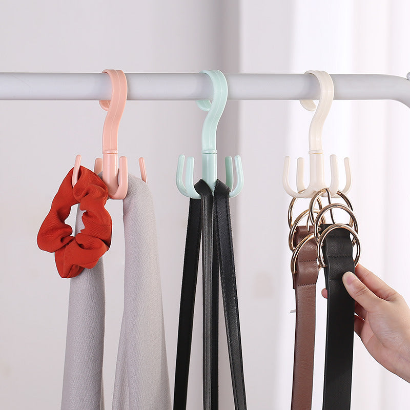 Hanger Bag Rack 4 Claw Hook Hanging Bag Hook Rotating School Rack Bag Wardrobe Storage Rack S-Type