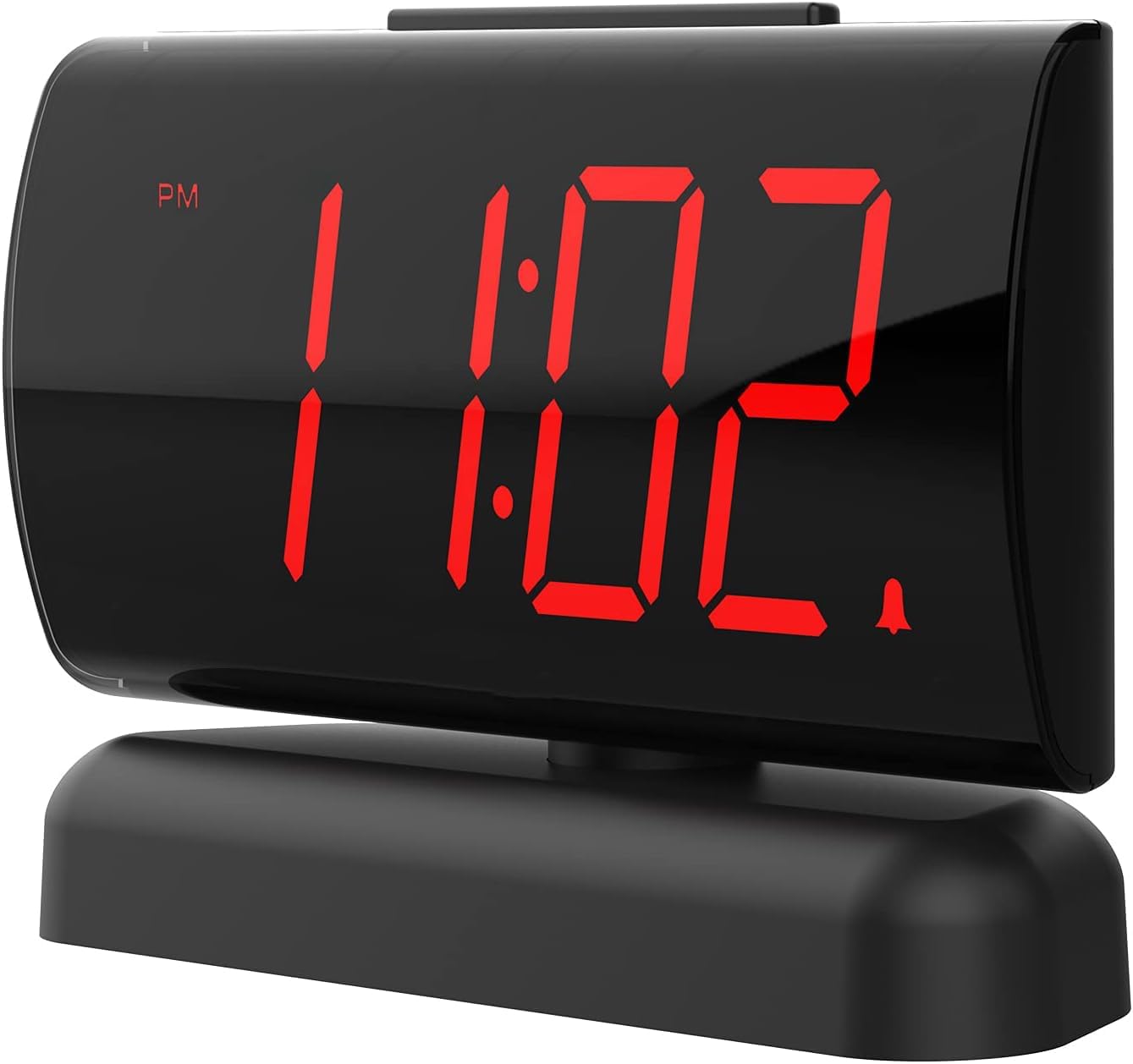 Large Digital Alarm Clock with 2-Level Adjustable Brightness (Black)