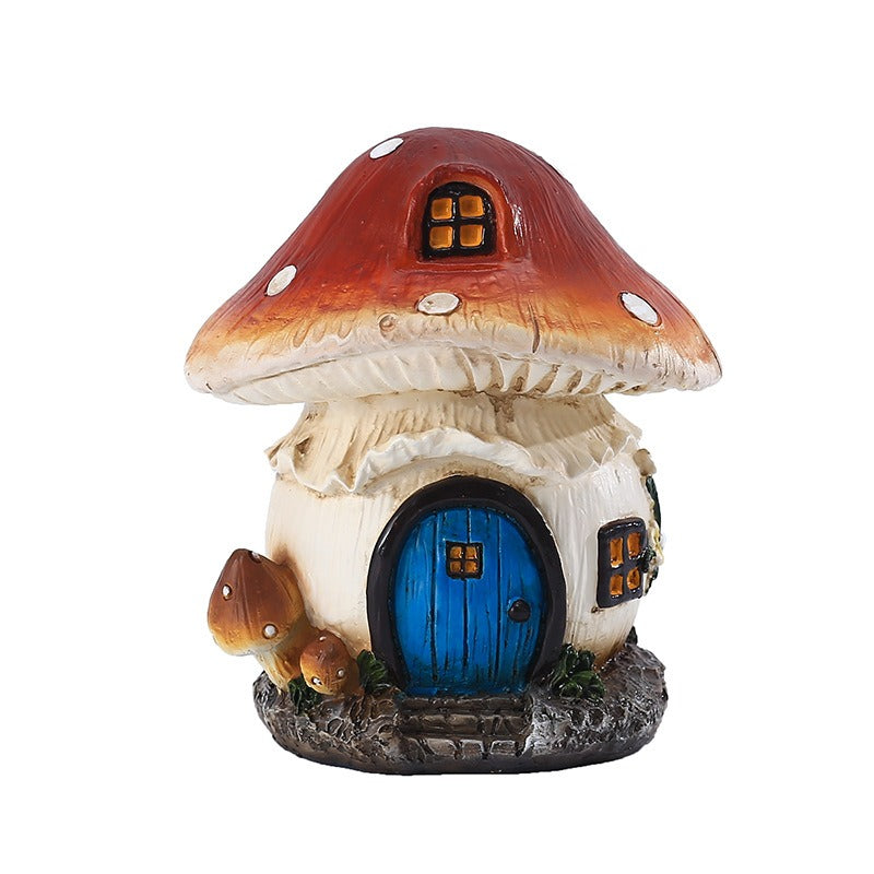 Garden Mushroom House Resin Decoration for Garden House Decoration