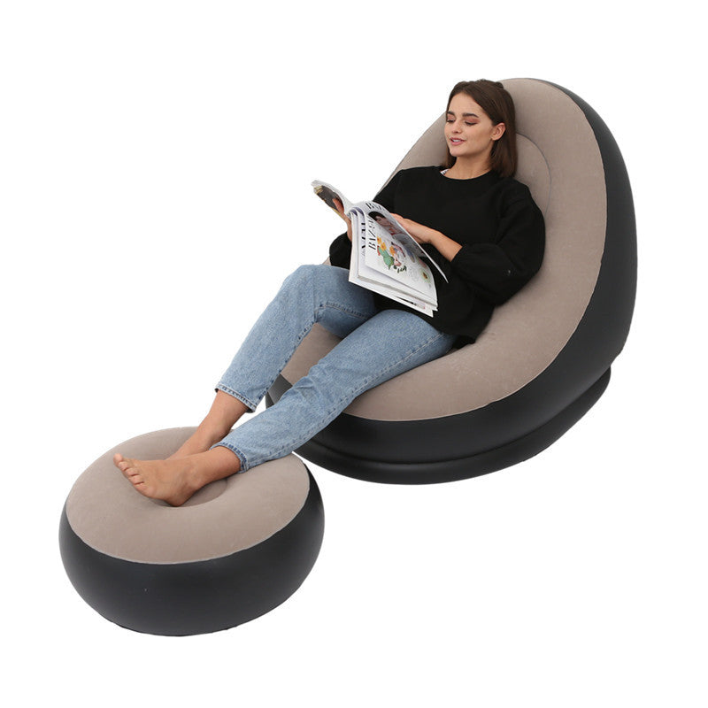 Inflatable Sofa Chair Comfy Lounger for Home & Outdoor (Brown)