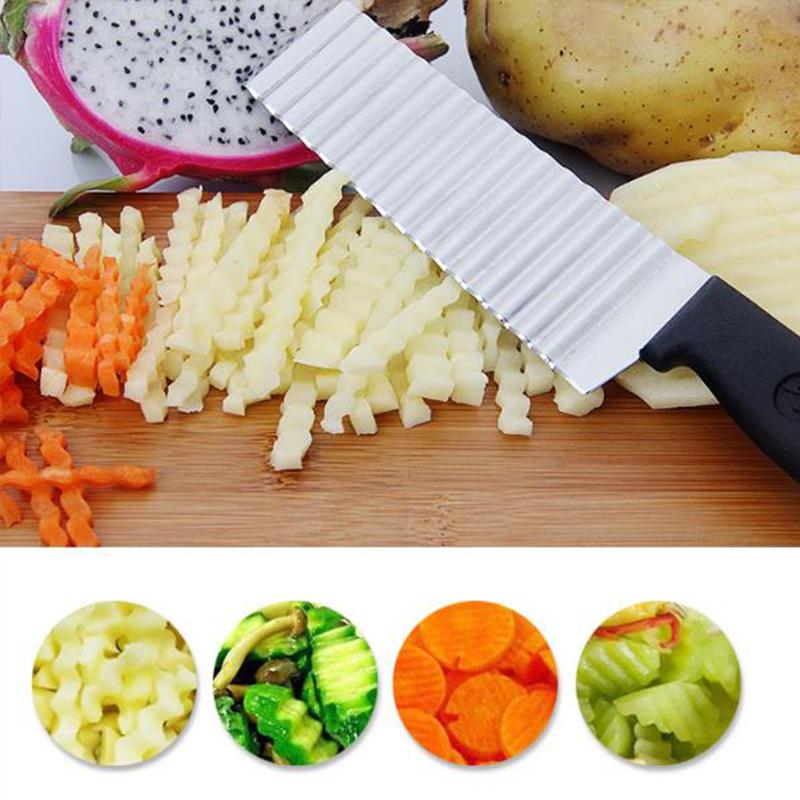 Potato Carrot Cutter Stainless Steel French Fry Kitchen Accessories Serrated Blade Fruit Vegetable Chopper