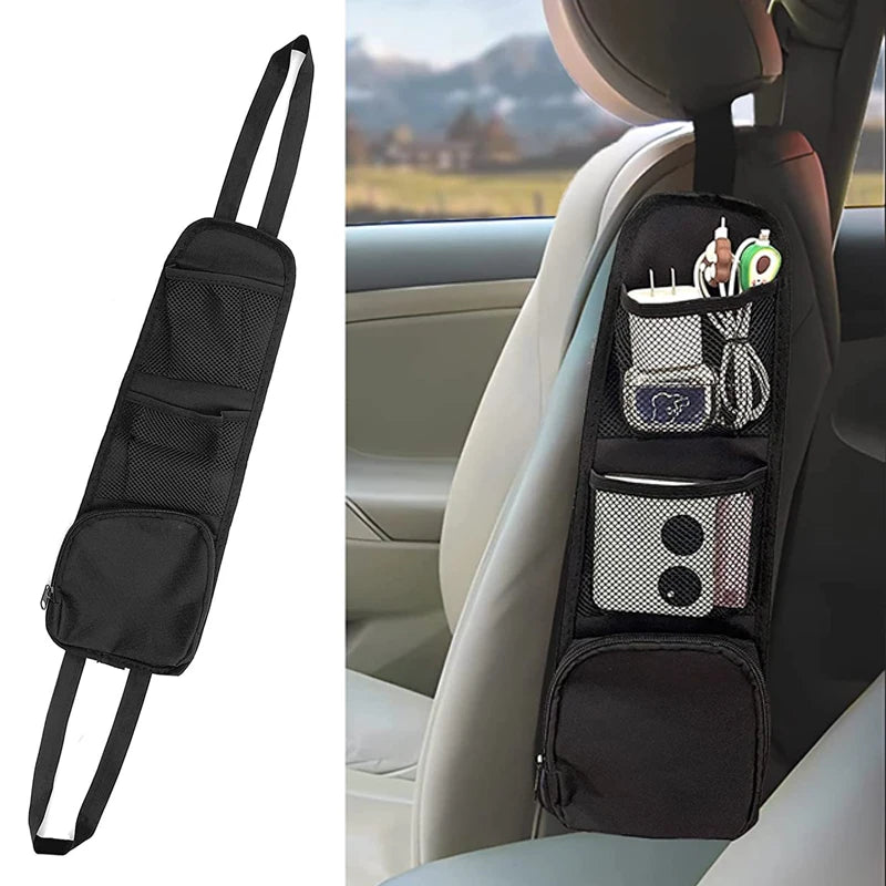 Car Seat Organizer Auto Seat Side Storage 2PC Hanging Bag Multi-Pocket Drink Holder Mesh Pocket Styling Organizer Phone Holder New