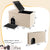 Hidden Cat Litter Box Enclosure Furniture with Urine-Proof Mat (Beige)