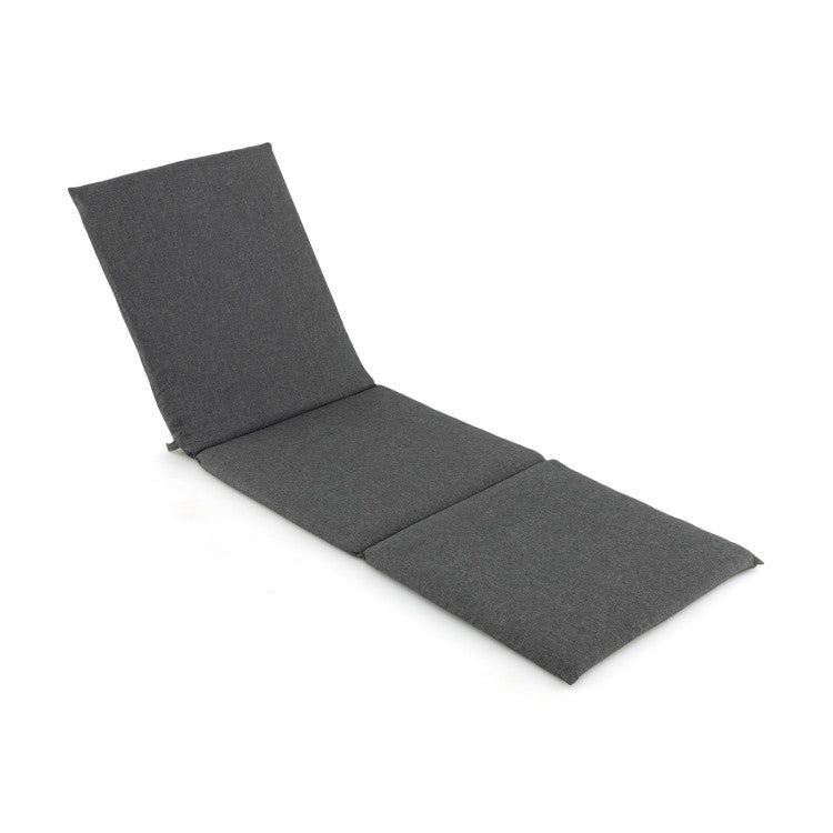 Comfortable Outdoor Chaise Lounge Cushion (Dark Gray)