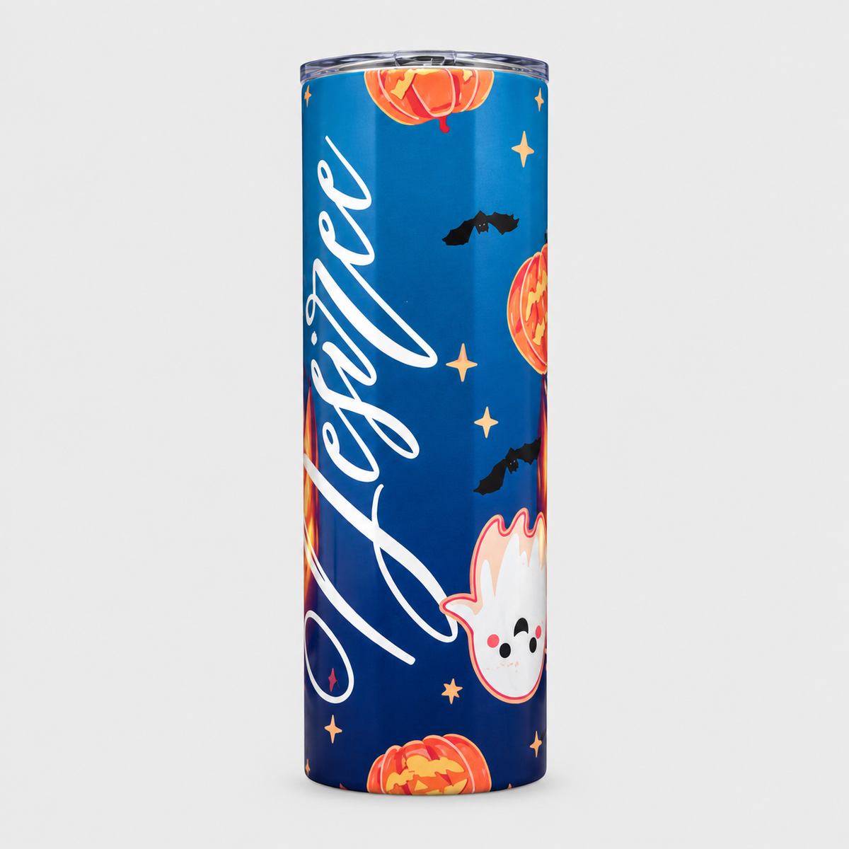 Custom Halloween Tumbler with Name | Personalized Insulated Stainless Steel Cup Straw | 20-Ounce | Personalized Gifts for Friends and Family