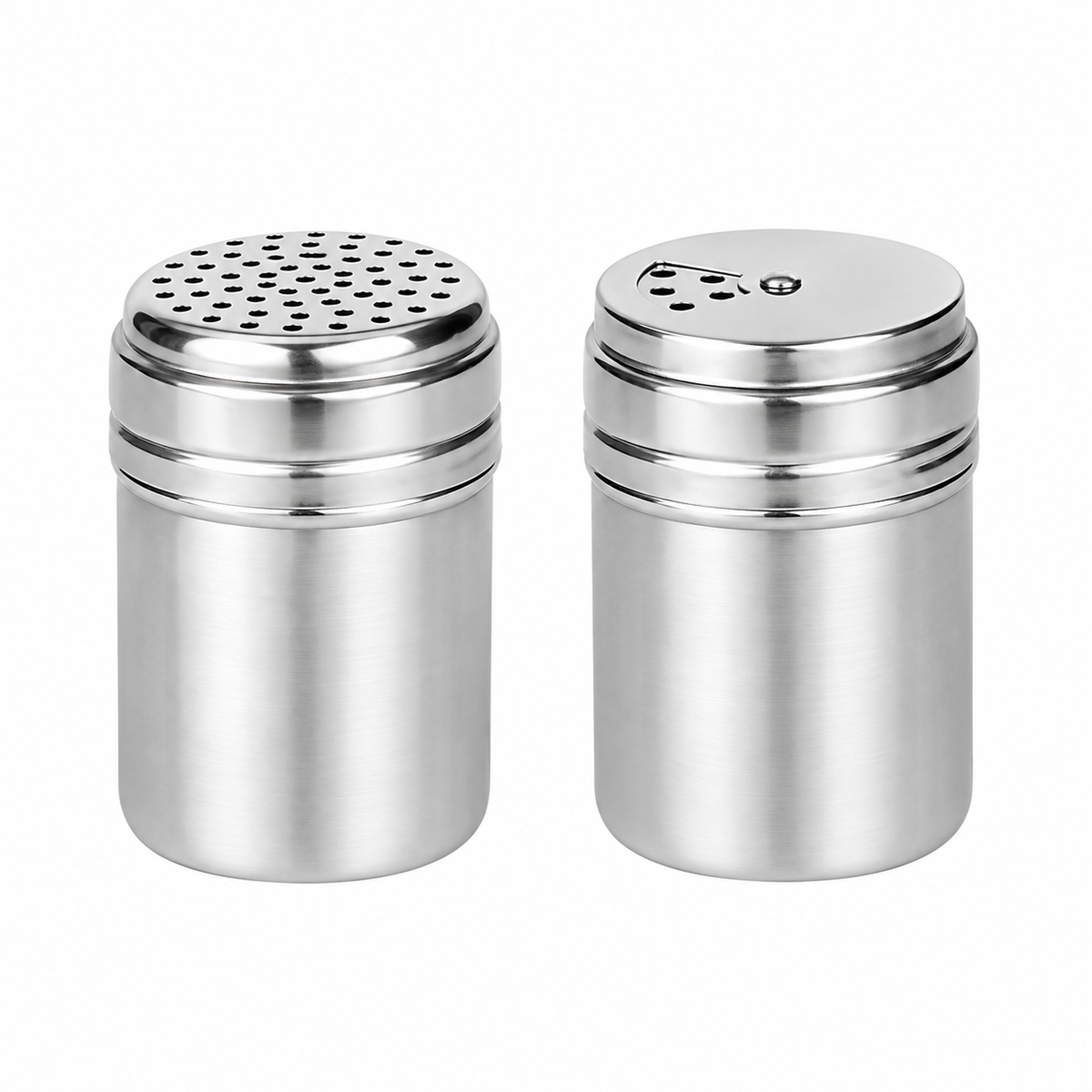 Stainless Steel Seasoning Jar, Rotating Spice Shaker with Adjustable Cover, Salt &amp; Sugar Container, Pepper and Spice Storage for Kitchen