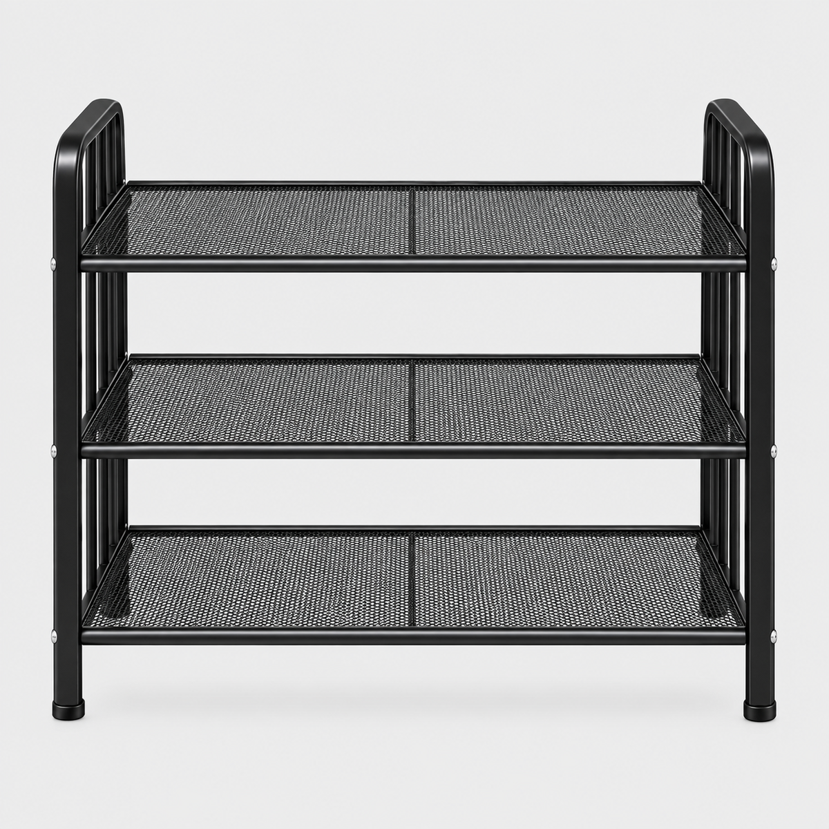 3-Tier Carbon Steel Shoe Rack – Freestanding Shoe Storage Organizer &amp; Space-Saving Shelf for Entryway