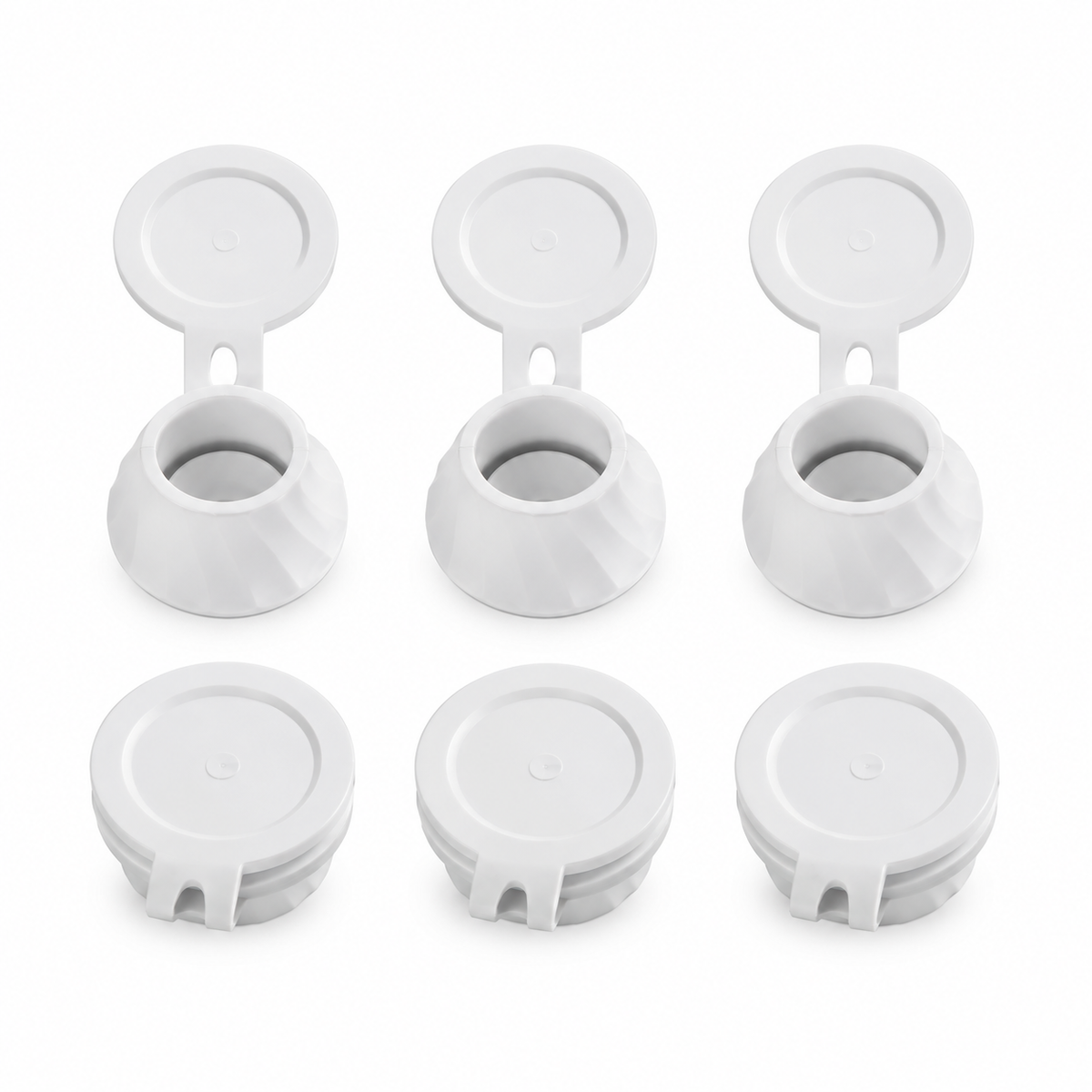 3-Pack Plastic Bottle Caps, Leakproof Inverted Bottle Lids for Shampoo, Shower Gel, Lotion &amp; Kitchen Spice Bottles, Replacement Flip-Top Caps