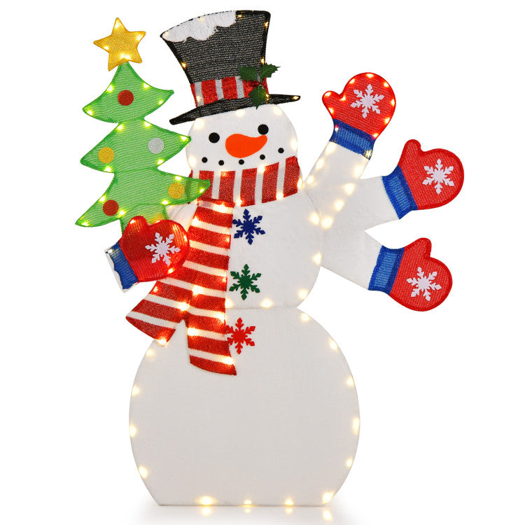 Christmas Snowman 4FT Decoration with Waving Hand and 140 LED Lights