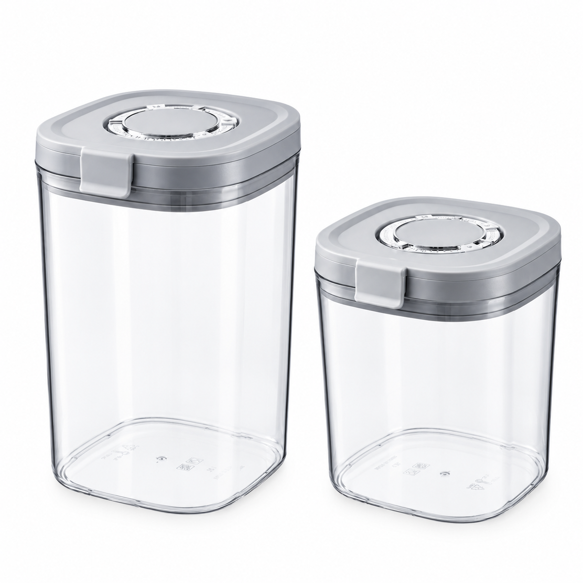 Brown Sugar Storage Canister Set, 2-Pack Airtight Glass Jars with Moisture Control Discs – 63 oz &amp; 45 oz Baking and Food Storage Containers
