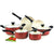 Set of 10 Ceramic Kitchen Cookware Pots and Pans Set Nonstick with Lids, Red