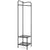 Entryway Corner Hall Tree with Hanger Shelves (Black)