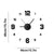 Frameless DIY Wall Clock Wall Decal Home, Black