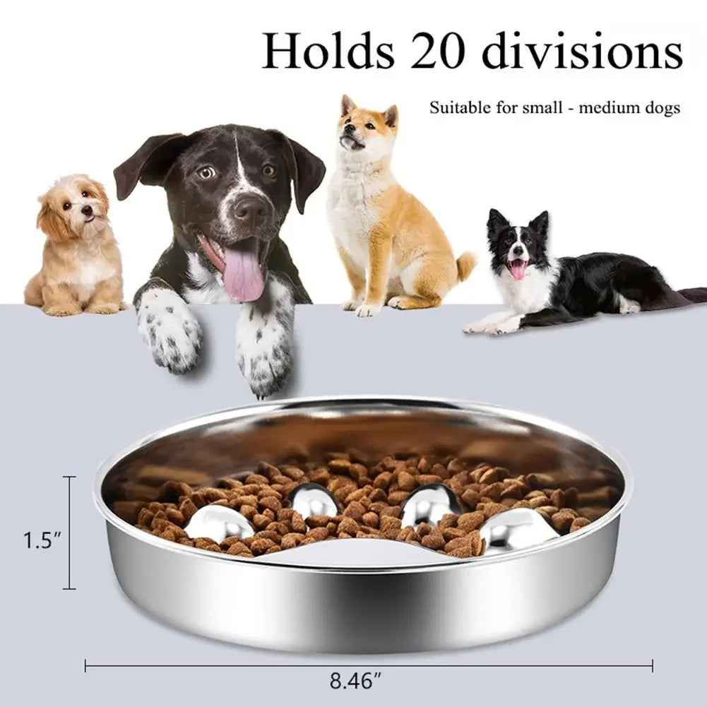 Stainless Steel Slow Feeder Bowl for Pets