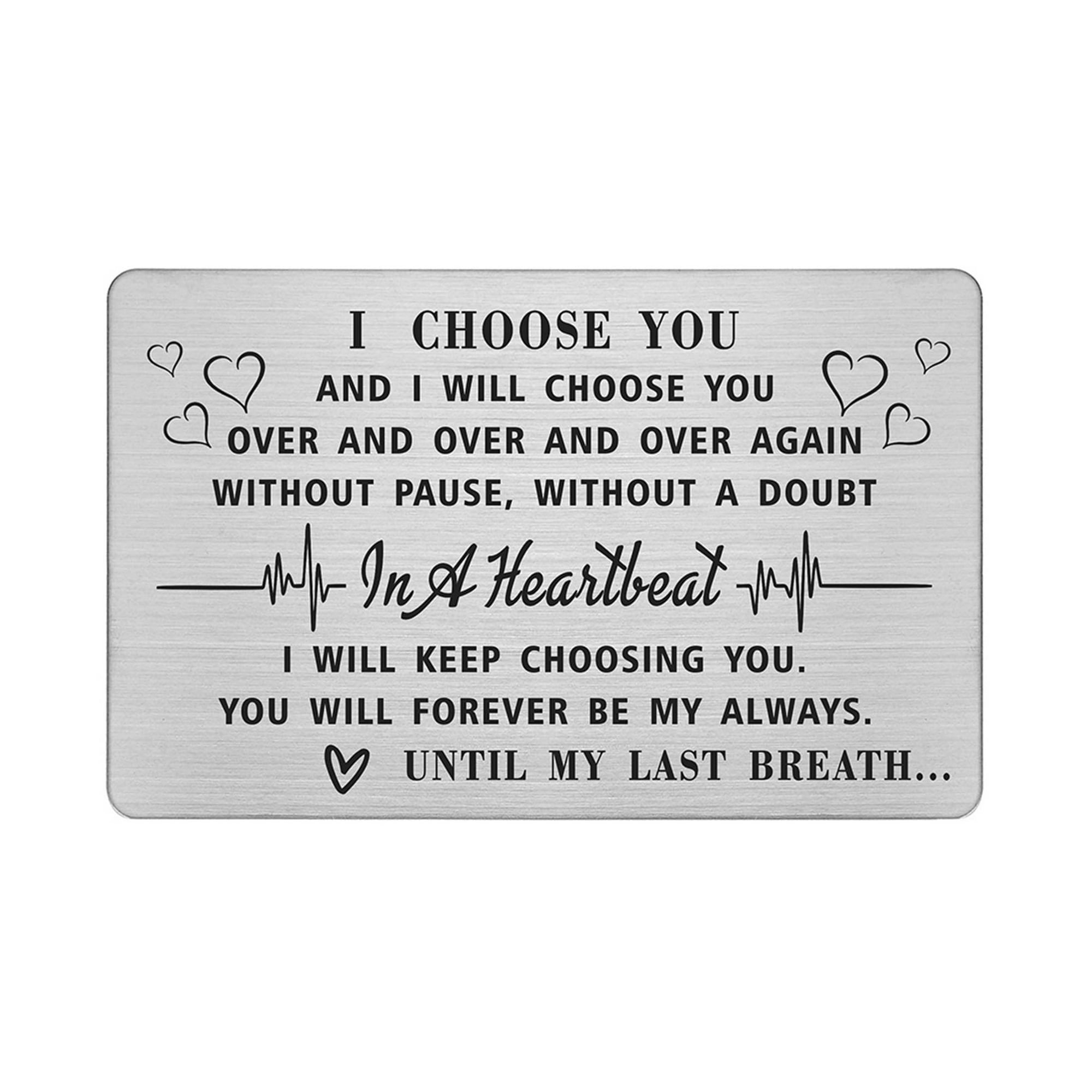 I Choose You Card for Husband Men, Love Gifts for Him Anniversary Valentine Christmas