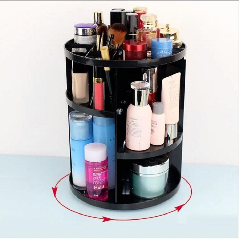 Rotating Makeup Organizer Box 360-degree Brush Holder for Home