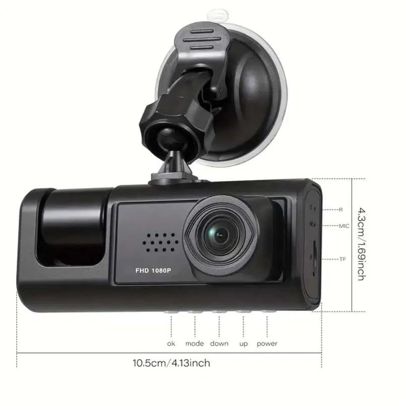 Dash Cam with IR Night Vision Loop Recording & 2" IPS Screen 1080P, 2 Camera (No card)