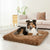 Fluffy Washable Dog Beds for Medium Large Dogs, Khaki (40"x 30")