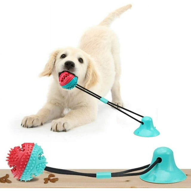 Dog Toys Ball with Teeth Cleaning Dog Chew Toys Suction Cup Tug of War