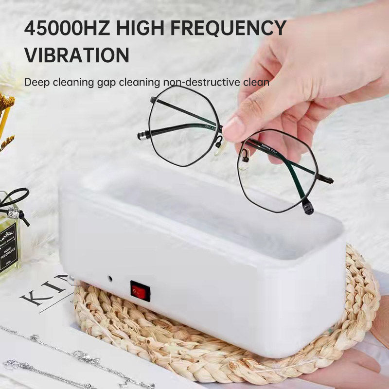 Portable Electric Ultra Frequency Sonic Wave Cleaning Box Small Household Cleaner (USB Power Version White)