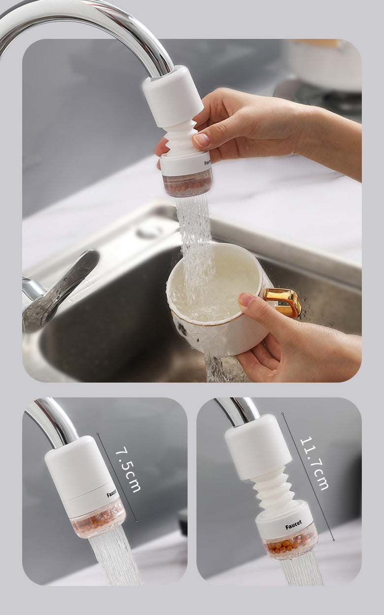 Universal Faucet Extender Sprayer Filter for Kitchen Sink (White)