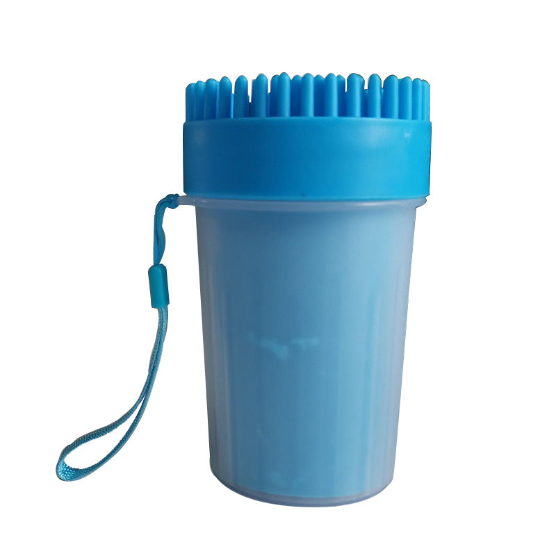 Soft Silicone Paw Cleaning Cup 25 CM for Dogs and Cats (Blue)