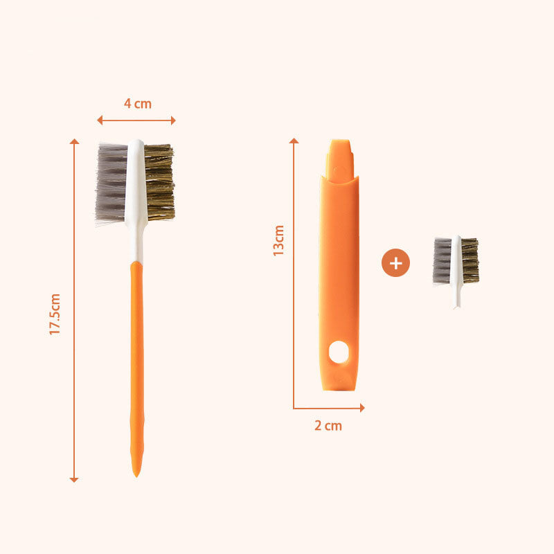 Cleaning Brush Kitchen Supplies Range Hood Stove Steel Wire Brush Dormitory Descaling Flat, Orange