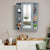 Wall Mount Bathroom Single Door Shelves Cabinet with Mirror, Gray