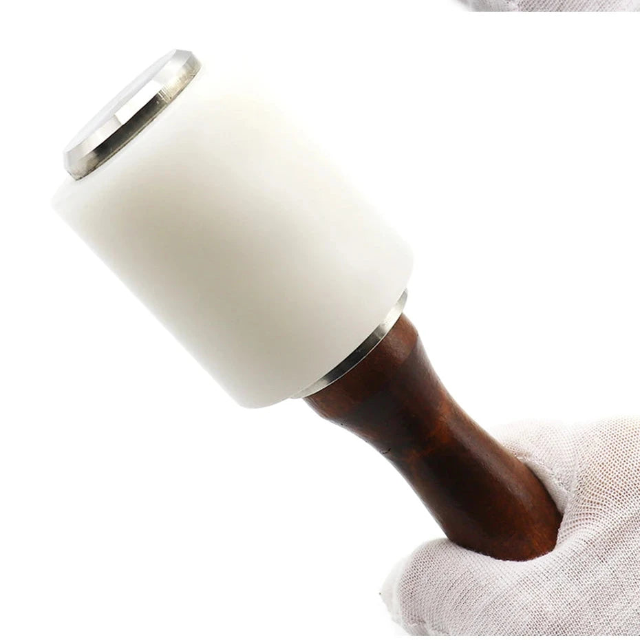 Professional Leather Carve Hammer Nylon Hammers Mallet Wood Handle (Random Handle Color)