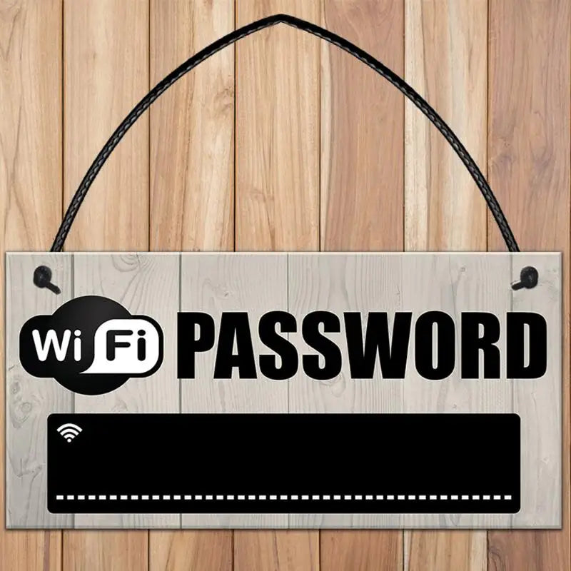 Wooden WiFi Password Sign Hanging Board Chalkboard Sign