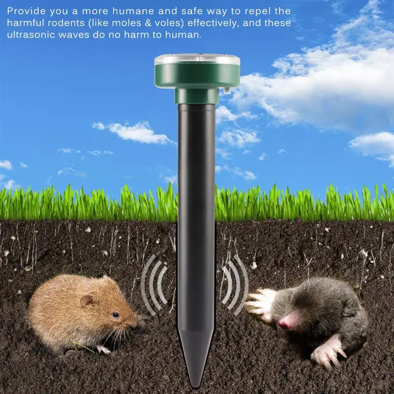 Solar Powered Ultrasonic 4 Pieces Mouse Rodent Repellent Outdoor Lamp