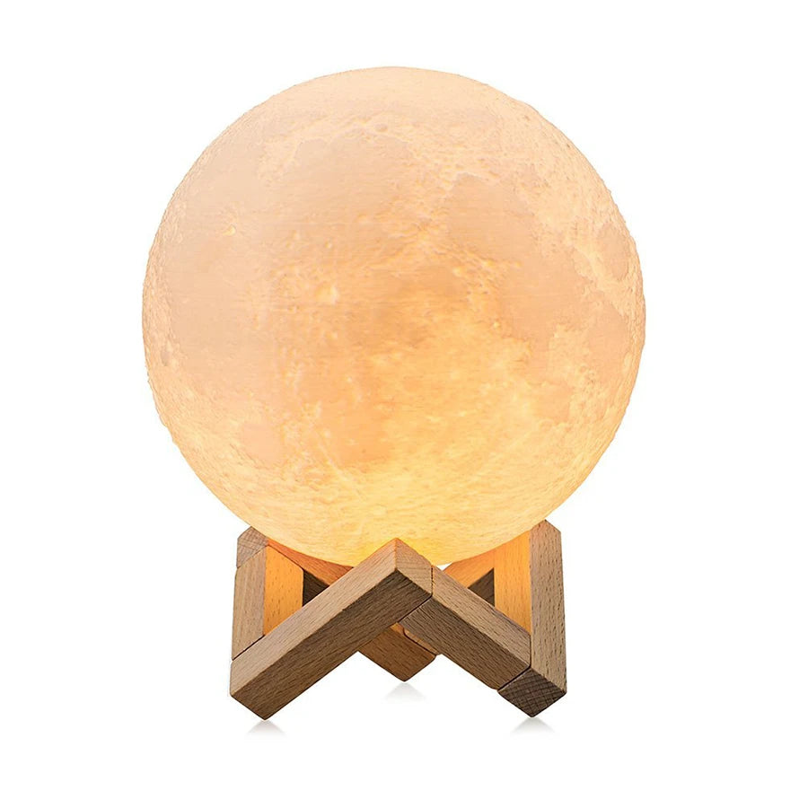 Moon Lamp LED Night Light Rechargeable Touch Switch Moon Light For Bedroom Decoration (16 Colors, 15CM)