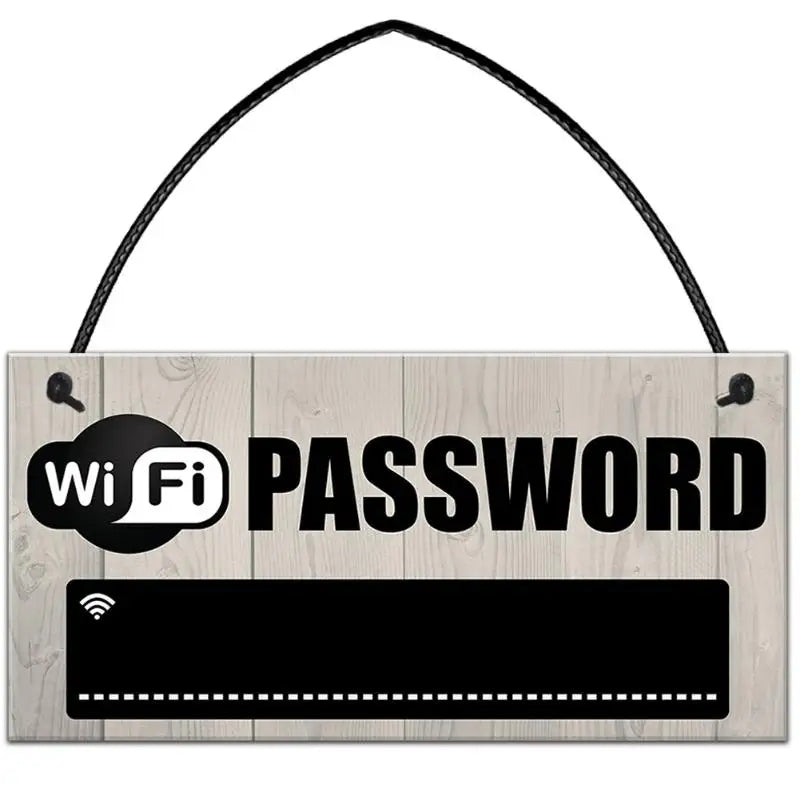 Wooden WiFi Password Sign Hanging Board Chalkboard Sign