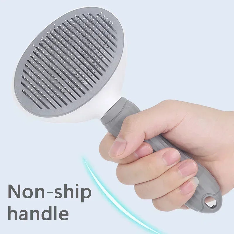 Dog Grooming Hair Remover Pet Brush Stainless Steel For Dogs Pet Hair Removal Comb (Gray)