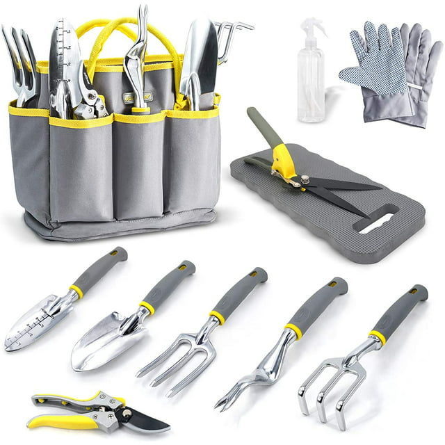 Garden Tool Kit with Outdoor Hand Tools 11 Pieces, Garden Tools Set Gifts for Women and Men