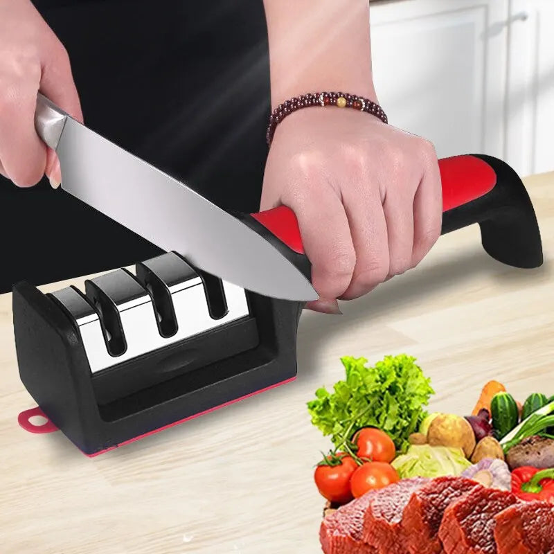 Kitchen Segment Knife Sharpener 3 in 1 Multi-Functional Hand-Held Sharpener