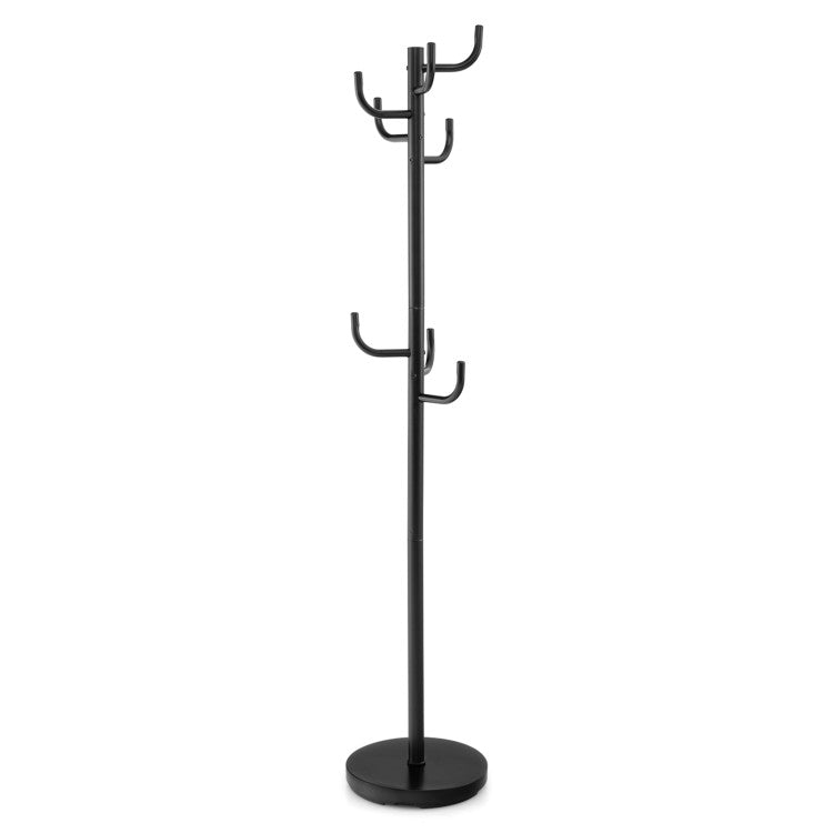Freestanding Metal Coat Rack Stand with 8 Hooks