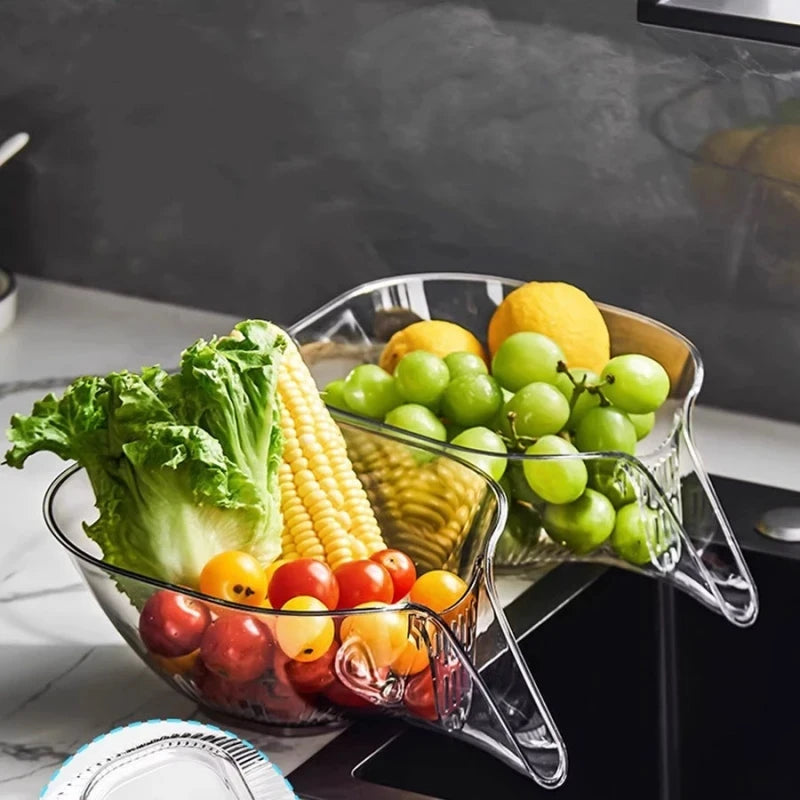 Multifunctional Drain Basket Sink Strainer - Kitchen Sink Organizer (1 Pack)