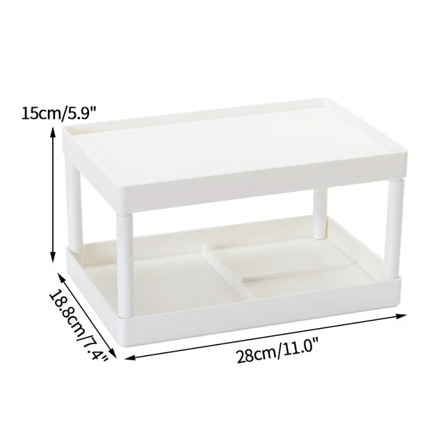 Multifunctional Shelves Double-layer Storage Shelf Desktop Organizer Storage (28x18.8x15cm)