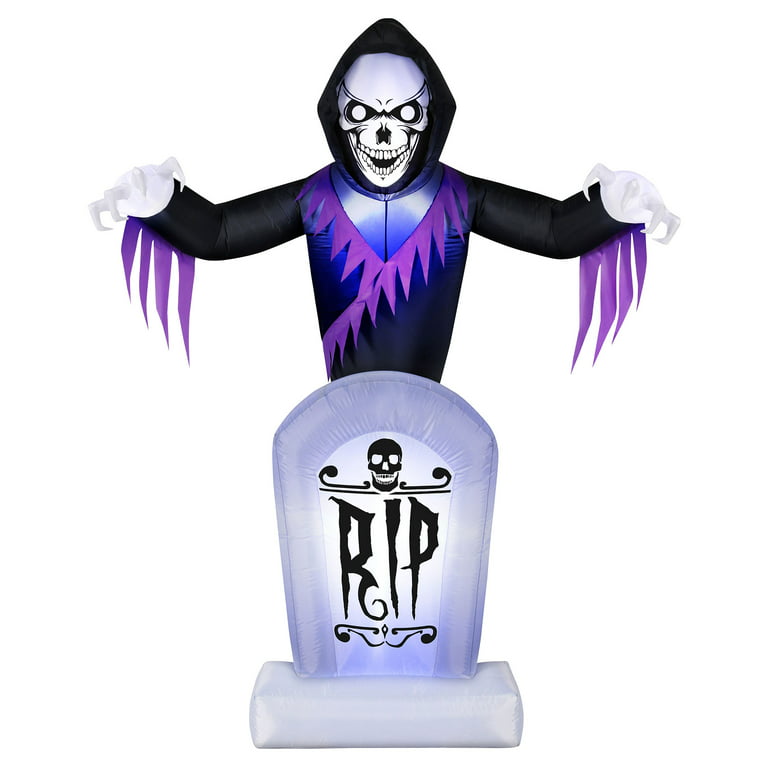 Halloween 8 FT LED Inflatable Grave & Grim Reaper Yard Decoration