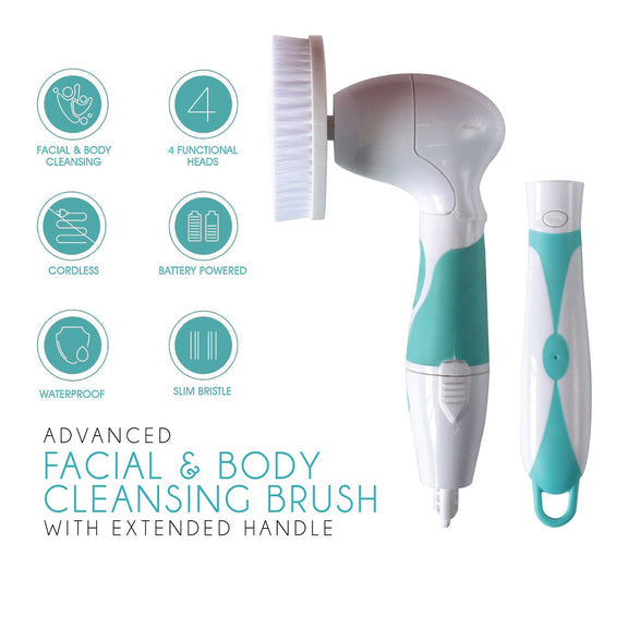Advanced Facial Body Cleansing Brush Extended Handle