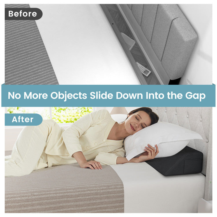 Bed Wedge Pillow with Storage Bag (Twin Size)